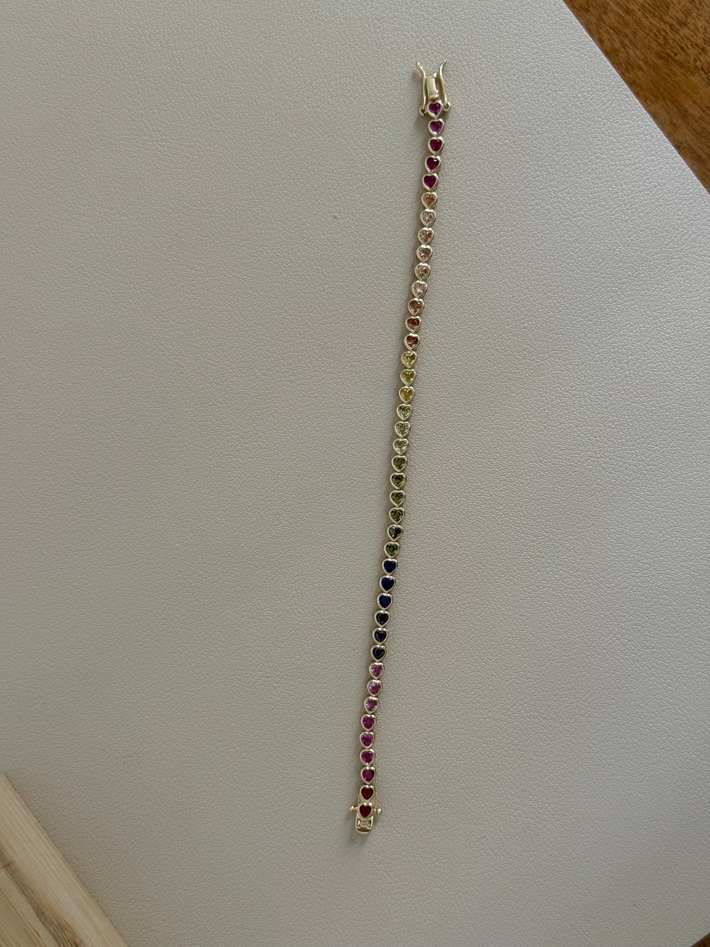 Rainbow Hearts Tennis Bracelet