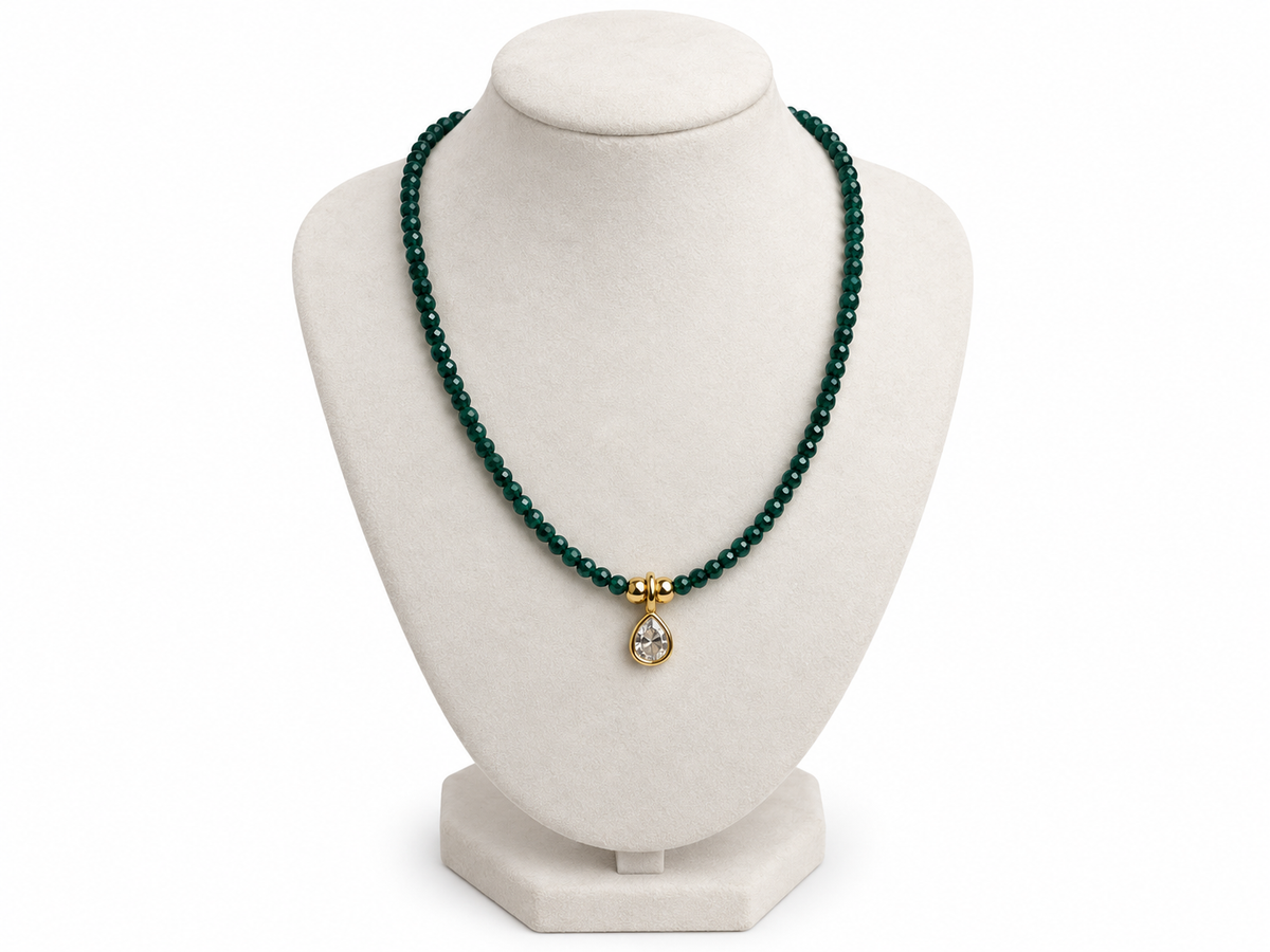 Crystal Beaded Pendant Necklace