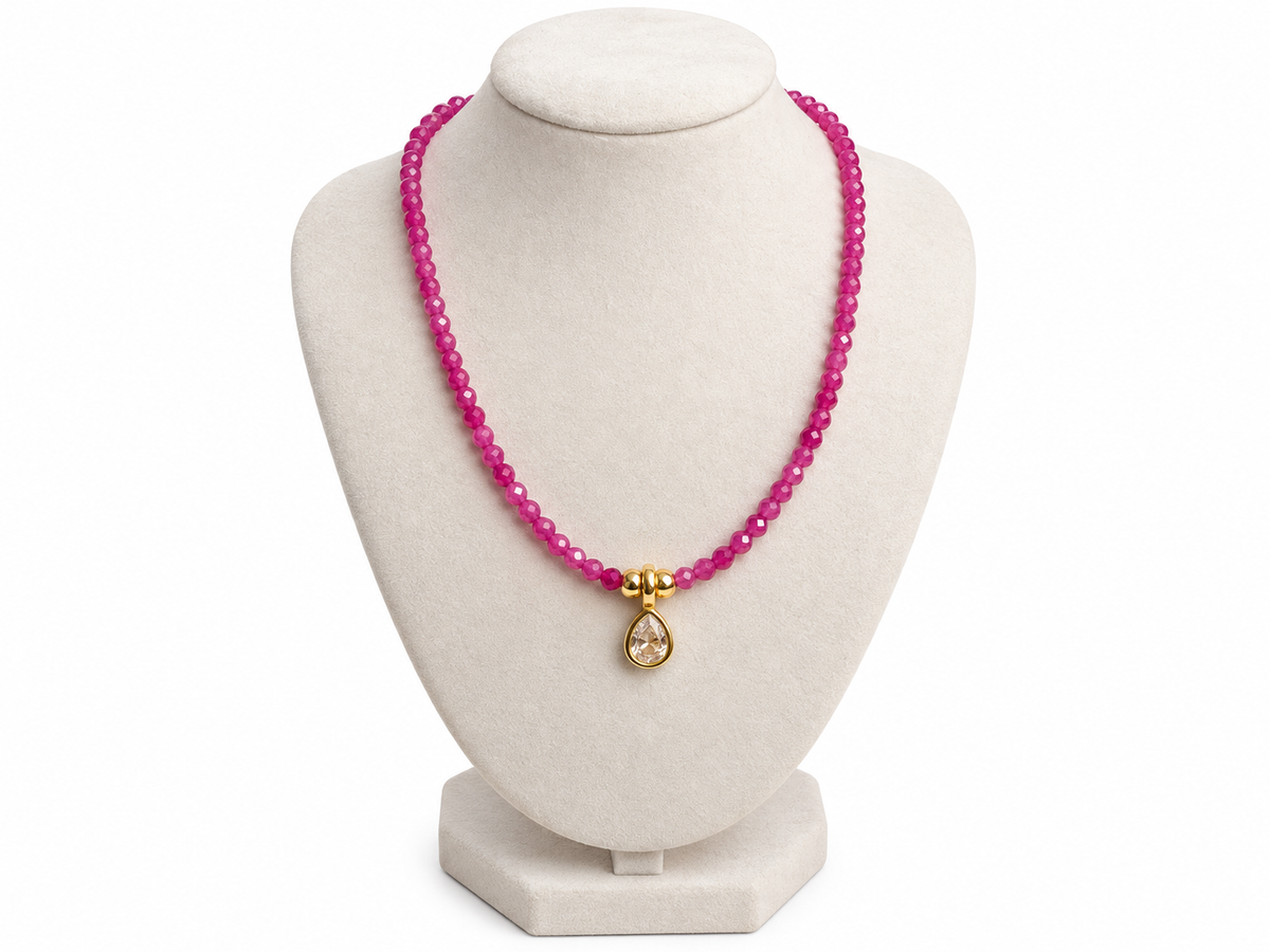 Crystal Beaded Pendant Necklace