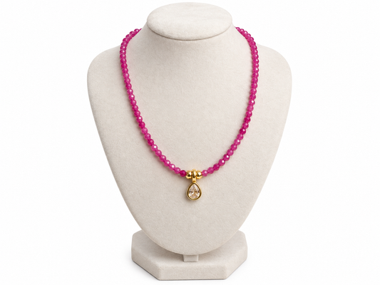 Crystal Beaded Pendant Necklace