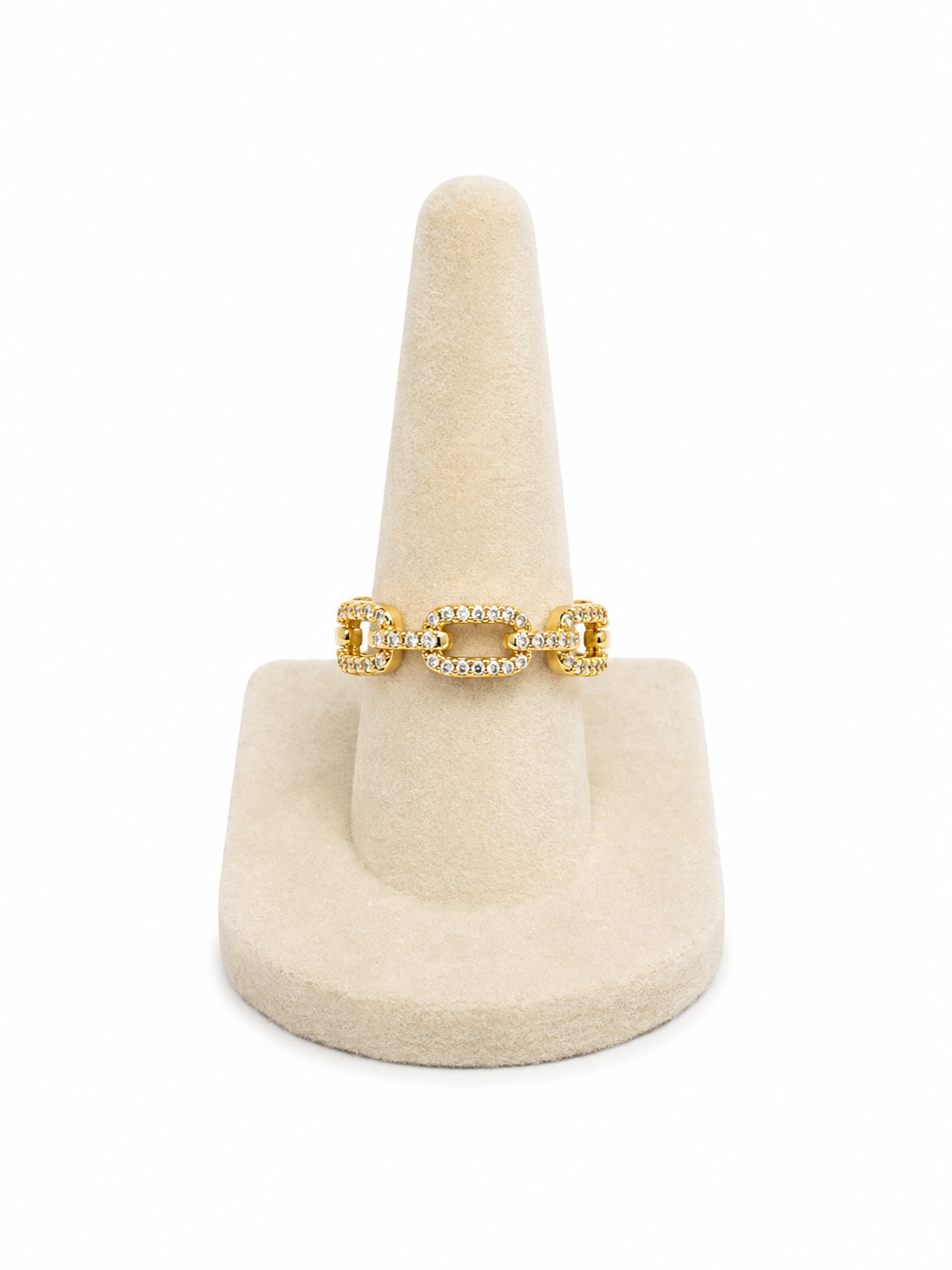 Chain Link Pavé Ring