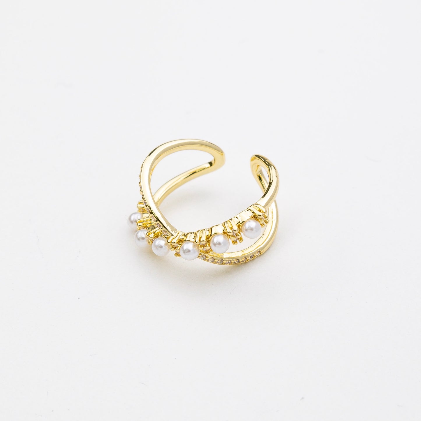 Ring Pearls with Micropave