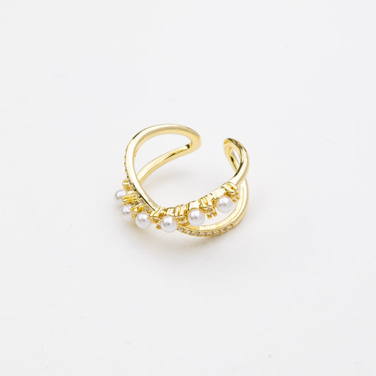 Ring Pearls with Micropave