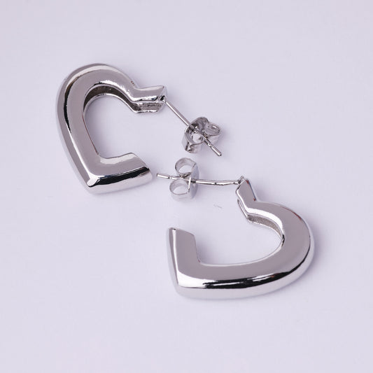 Silver Heart Silhouette Earrings